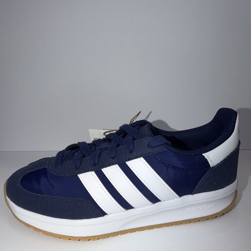 adidas Run 70s 2.0 J Low Top Lace-Up Blue/White Kids 5 JI2267